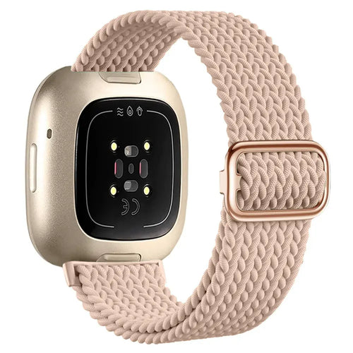 Fitbit Versa 4 Adjustable Woven Strap (Pink)