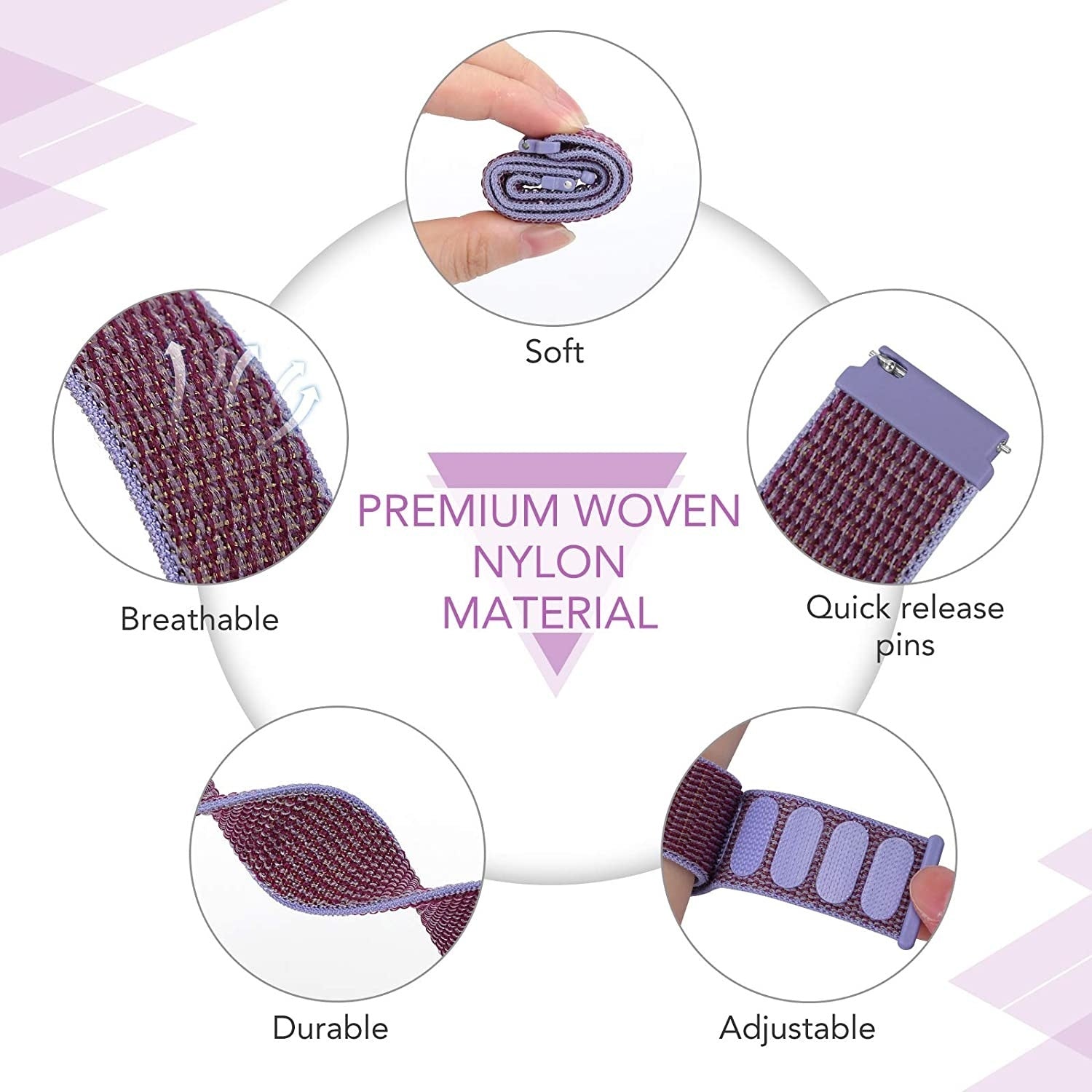 Amazfit GTS 4 Nylonarmband (Flieder)