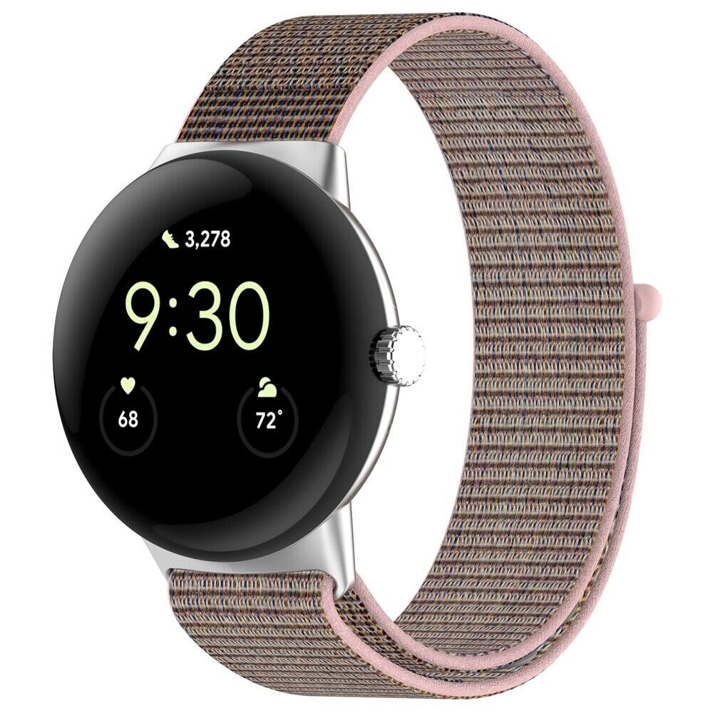 Google Pixel Watch 4 - 41mm Nylonarmband (Rosa)