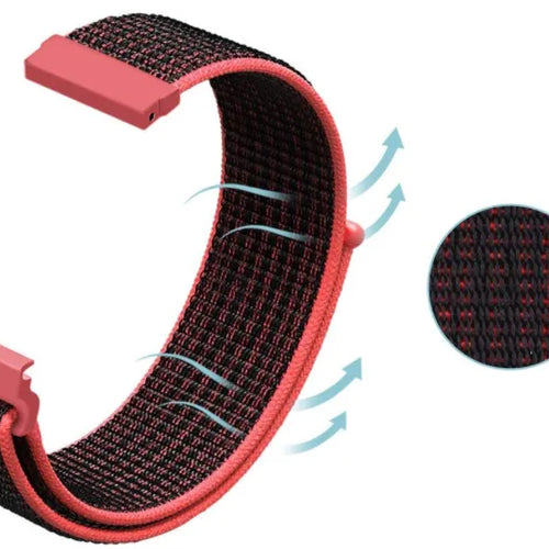 Coros Apex 46mm Nylon Strap (Black/Coral)
