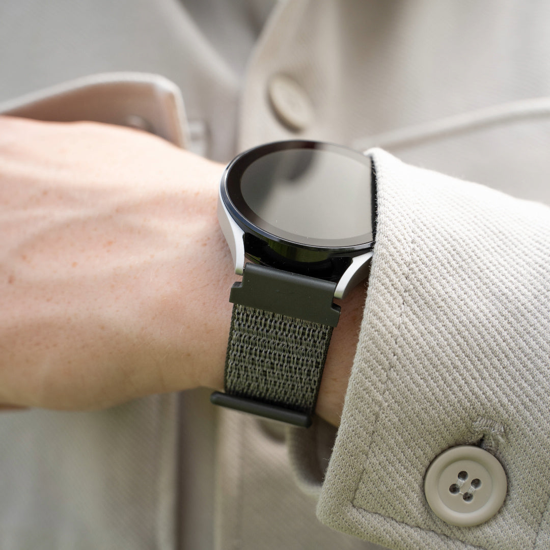 Coros Pace 2 Nylon Strap (Green/Grey)