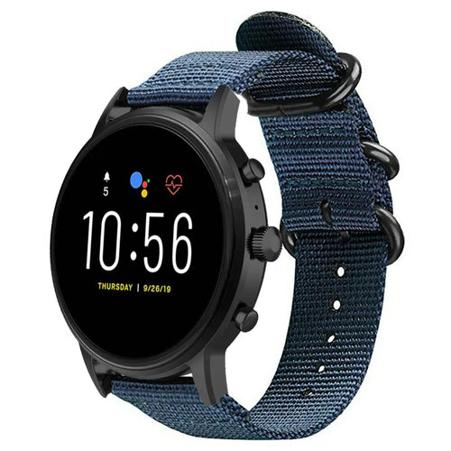 Fossil Gen 4 Explorist (HR) Nylonarmband mit Schnallenverschluss (Blau)