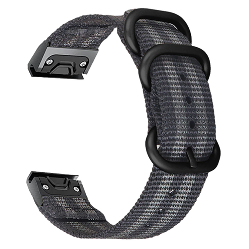Garmin Fenix 5s/6s Nylon Strap with Buckle (Black/Grey)