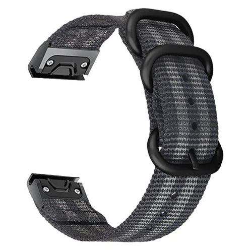 Garmin Fenix 5x/6x Nylon Strap with Buckle (Black/Grey)