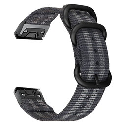 Garmin Instinct 3 - 50mm Nylon Schnallenarmband (Schwarz/Grau)