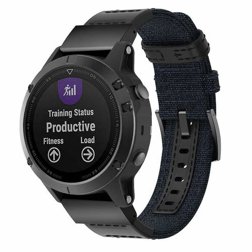 Garmin Forerunner 970 Nylon Hybrid Strap (Blue)