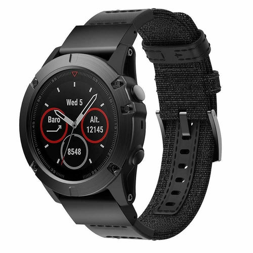Garmin Quatix 8 - 47mm Nylon-Hybrid Armband (Schwarz)