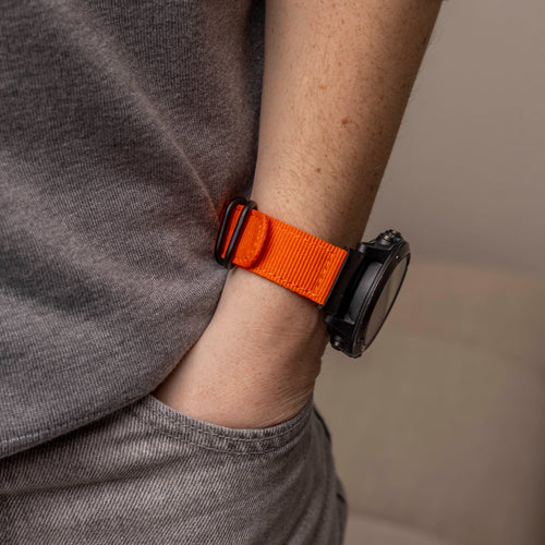 Garmin Quatix 3 / 6x / 7x Solar Buckled Nylon Strap (Orange)