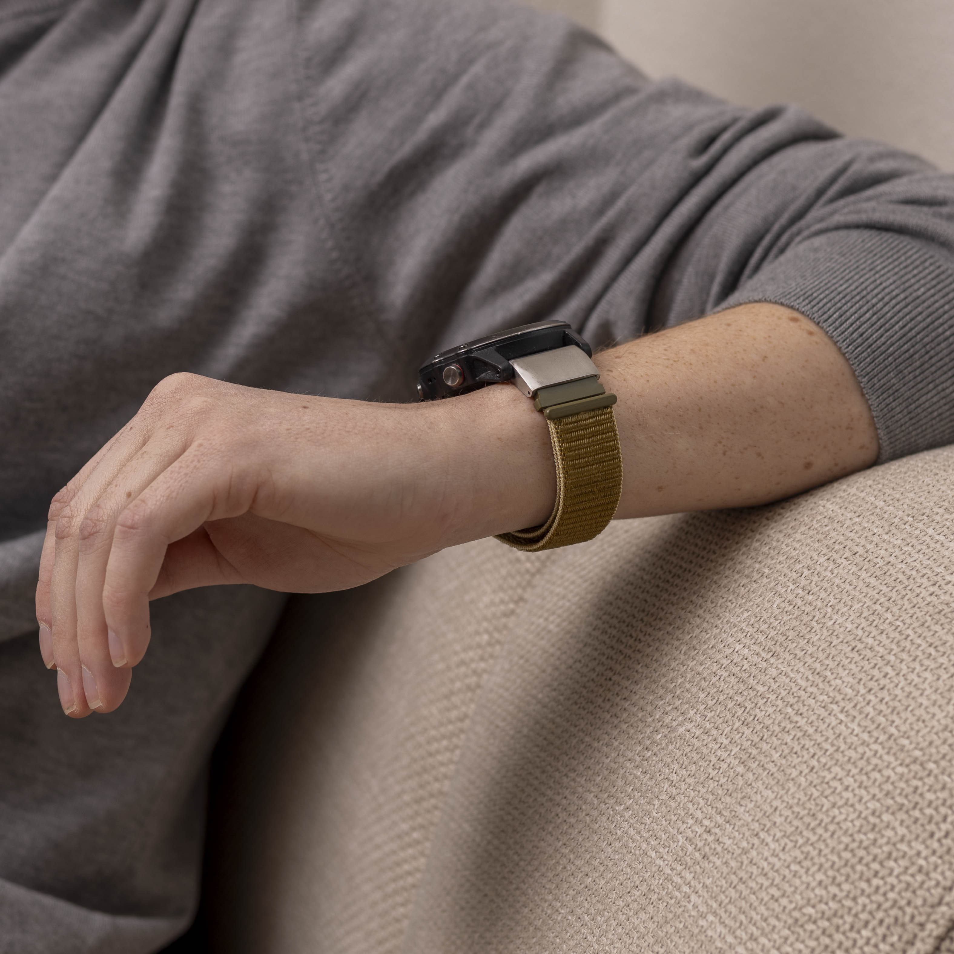 Garmin Fenix 7x Nylonarmband (Olivgrün)