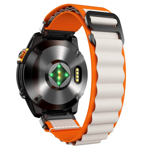 Garmin Fenix 6 Alpine Nylon Armband (Orange/Beige)