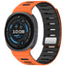 Samsung Galaxy Watch 8 Classic Magnetisches Silikonband (Orange/Schwarz)