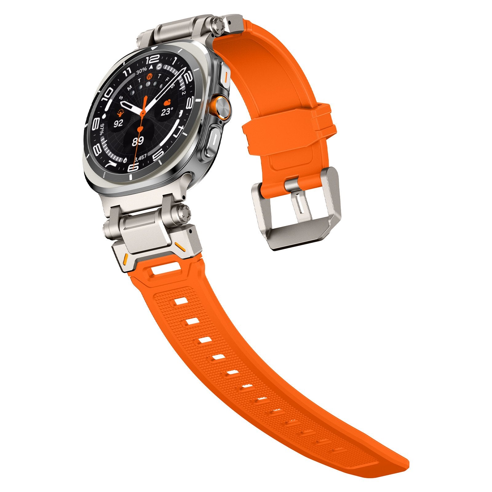 Samsung Galaxy Watch Ultra 'Explorer' TPU Strap (Orange with Titanium)