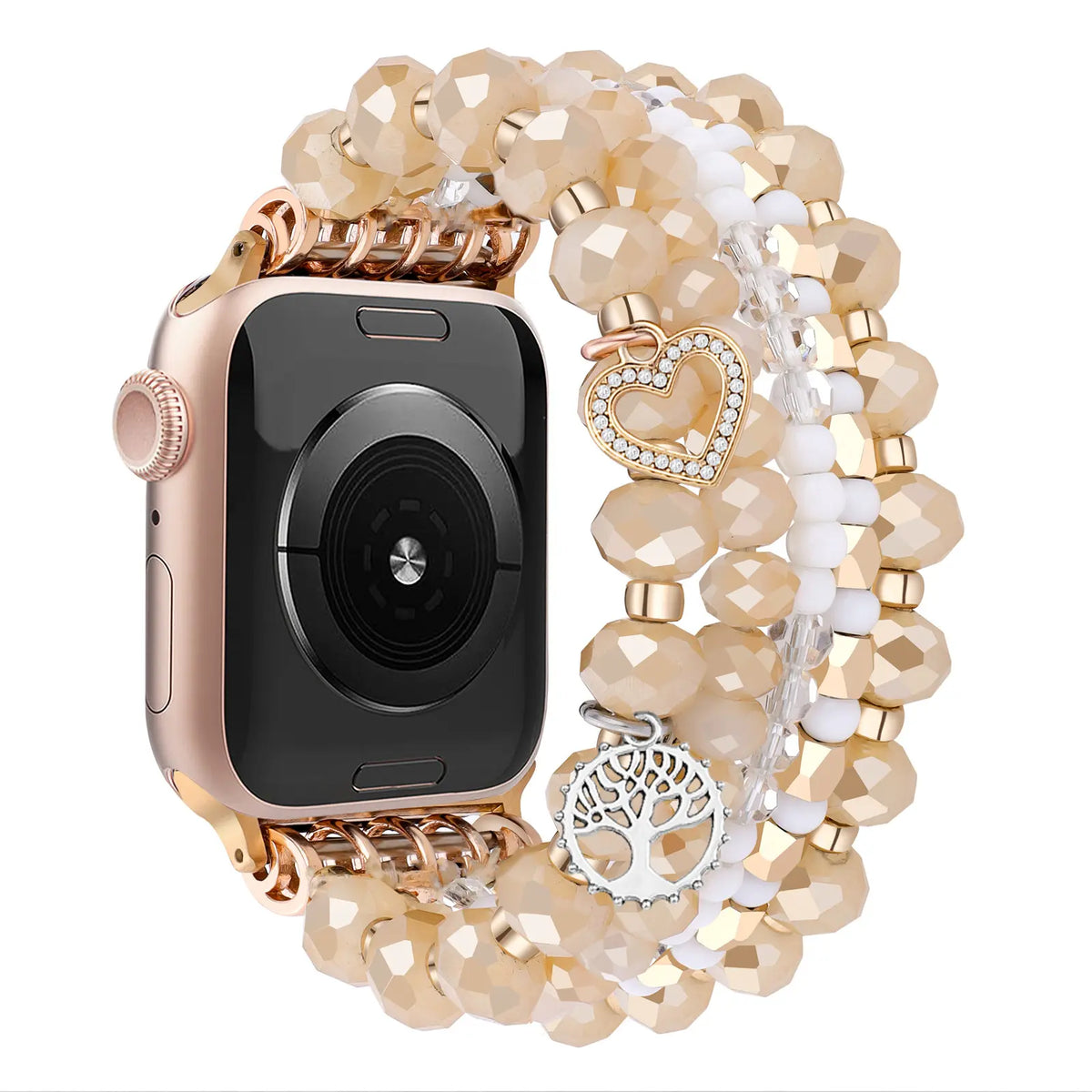Apple Watch Perlenarmband (Roségold)