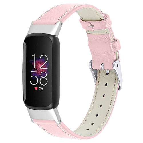 Fitbit Luxe modernes Leder-Armband (rosa)