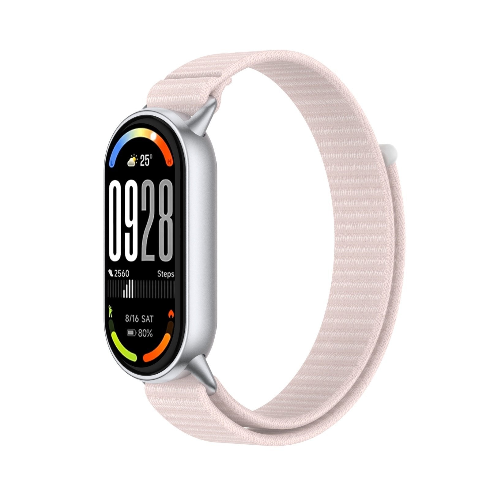 Xiaomi Smart Band 10 Modern Nylonarmband (Hellrosa)