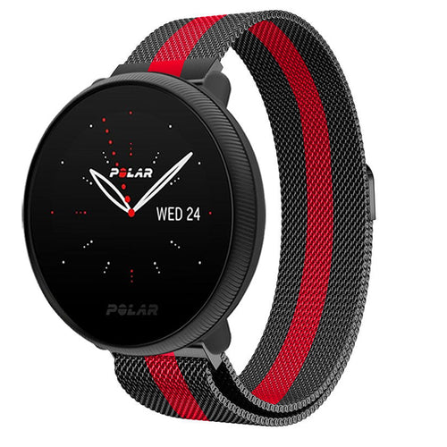 polar-ignite-2-milanese-band-zwart-rood