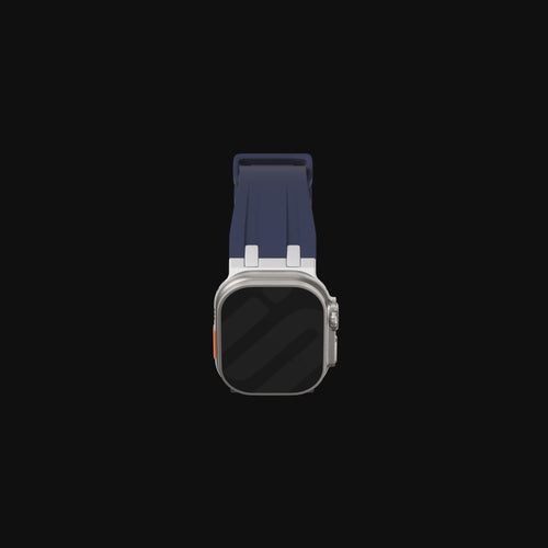 Apple Watch Ultra Luxus Liquid Silikonarmband (Orange/Silber)
