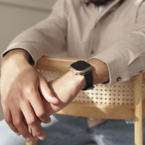 Bandz Apple Watch Ultra Lederarmband 'Classic' (Schwarz)