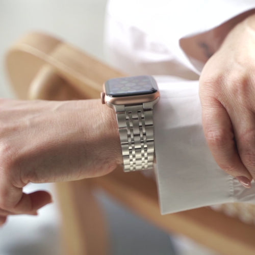 Apple Watch Luxus Stahlgliederband (Polarstern)