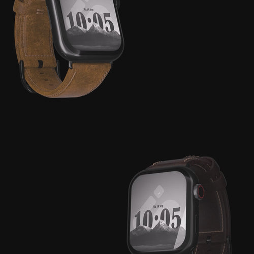 Apple Watch Ultra Lederarmband (Rot/Braun)