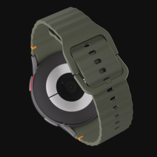 Samsung Galaxy Watch 3 45mm Wave Silicone Strap (Army Green)
