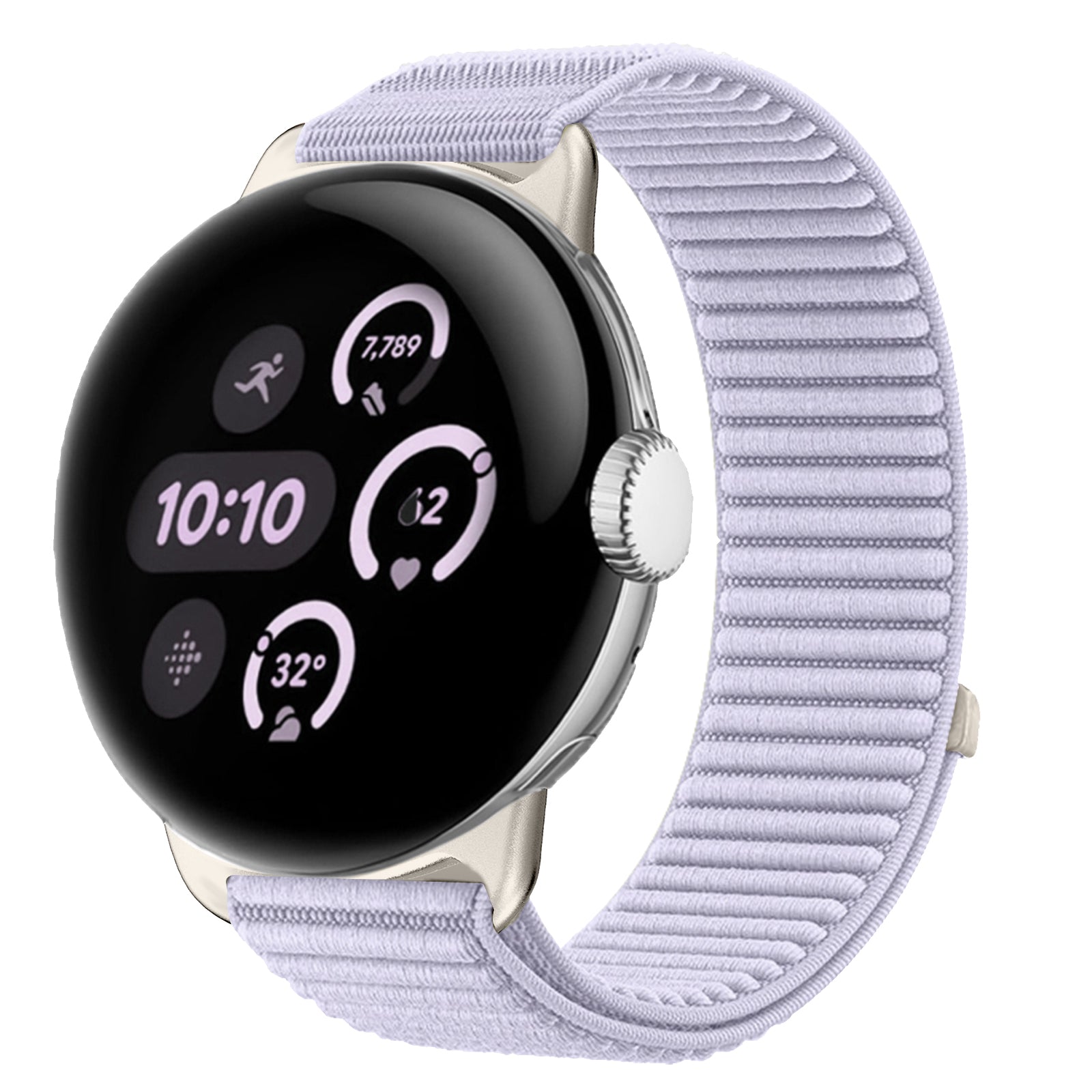 Google Pixel Watch 3 - 41mm Wave Nylonarmband (Hell Lila)