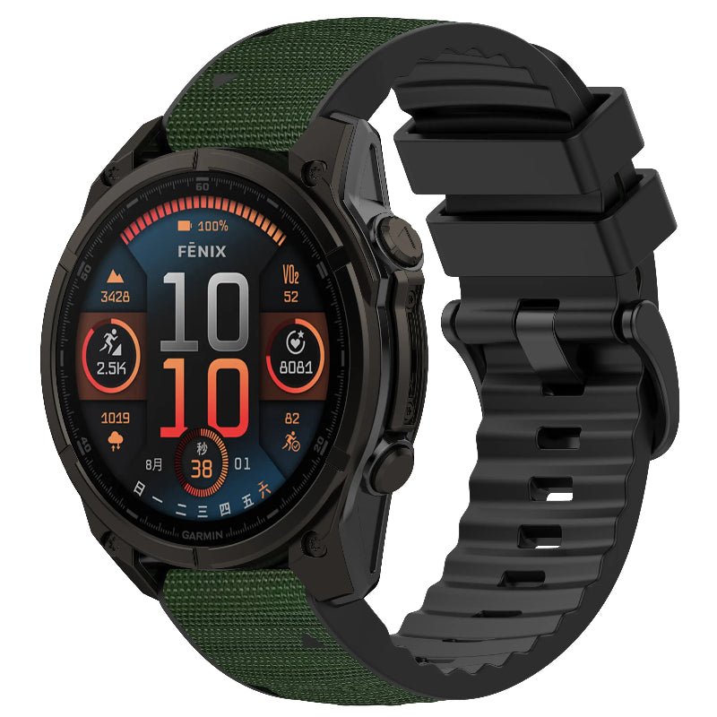 quickfit hybrid leather band green