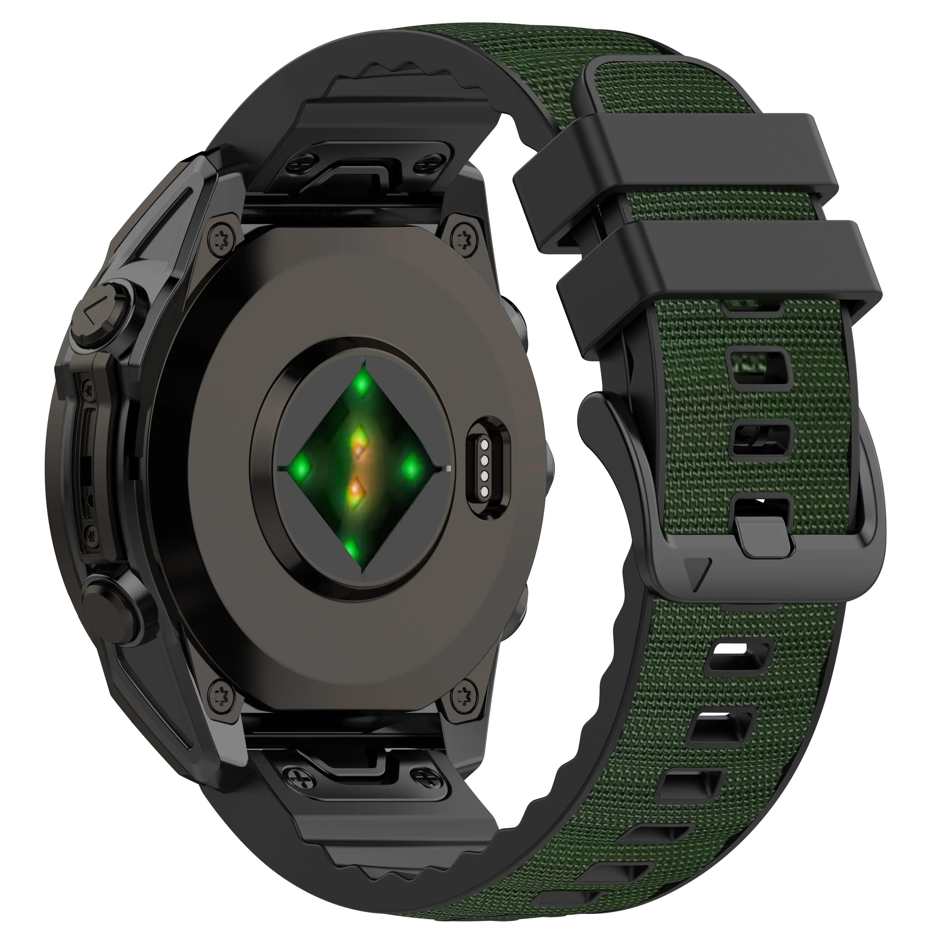 Garmin Quatix 3/6x/7x Hybrid Nylon Armband (Armeegrün)