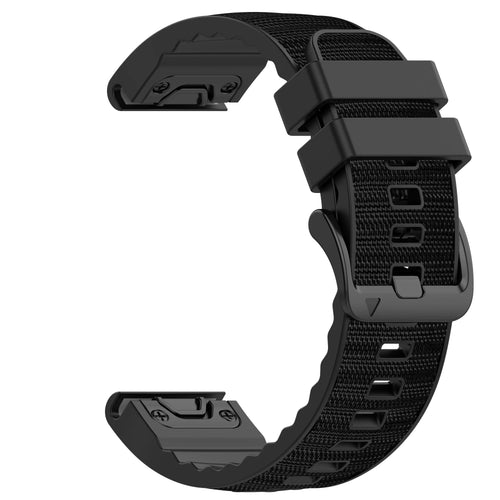 Garmin Quatix 8 Pro - 47mm Hybrid Nylon Armband (Schwarz)