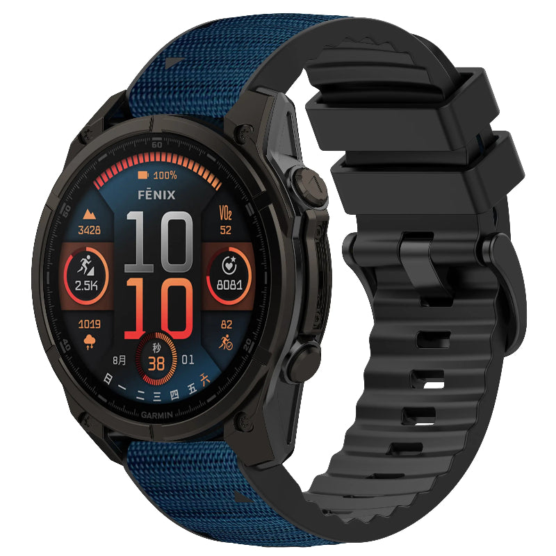 Garmin Quatix 3/6x/7x Hybrid Nylon Strap (Dark Blue)