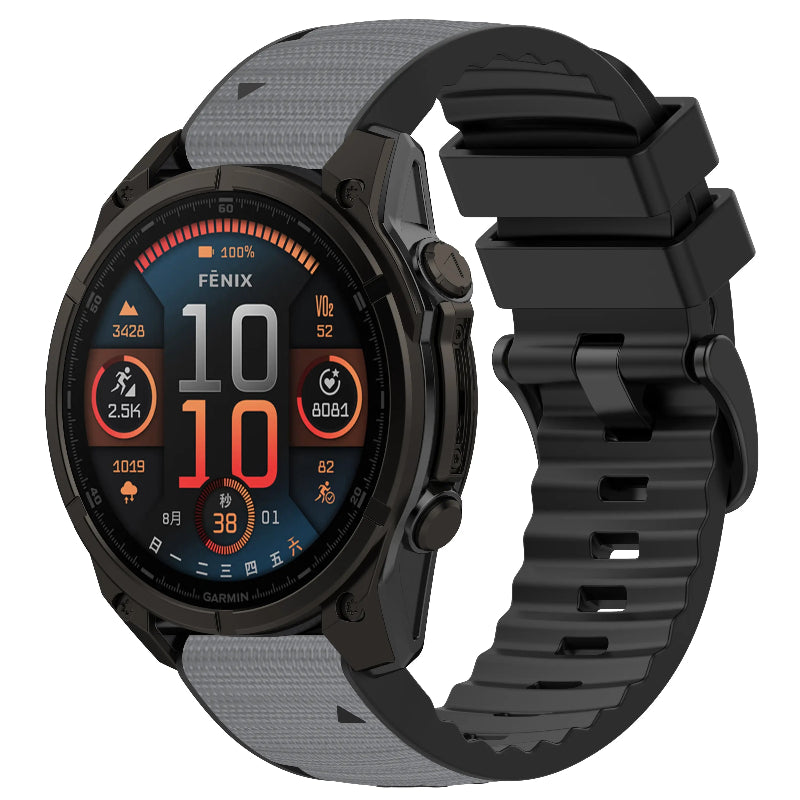 Garmin Quatix 3/6x/7x Hybrid Nylon Armband (Hellgrau)
