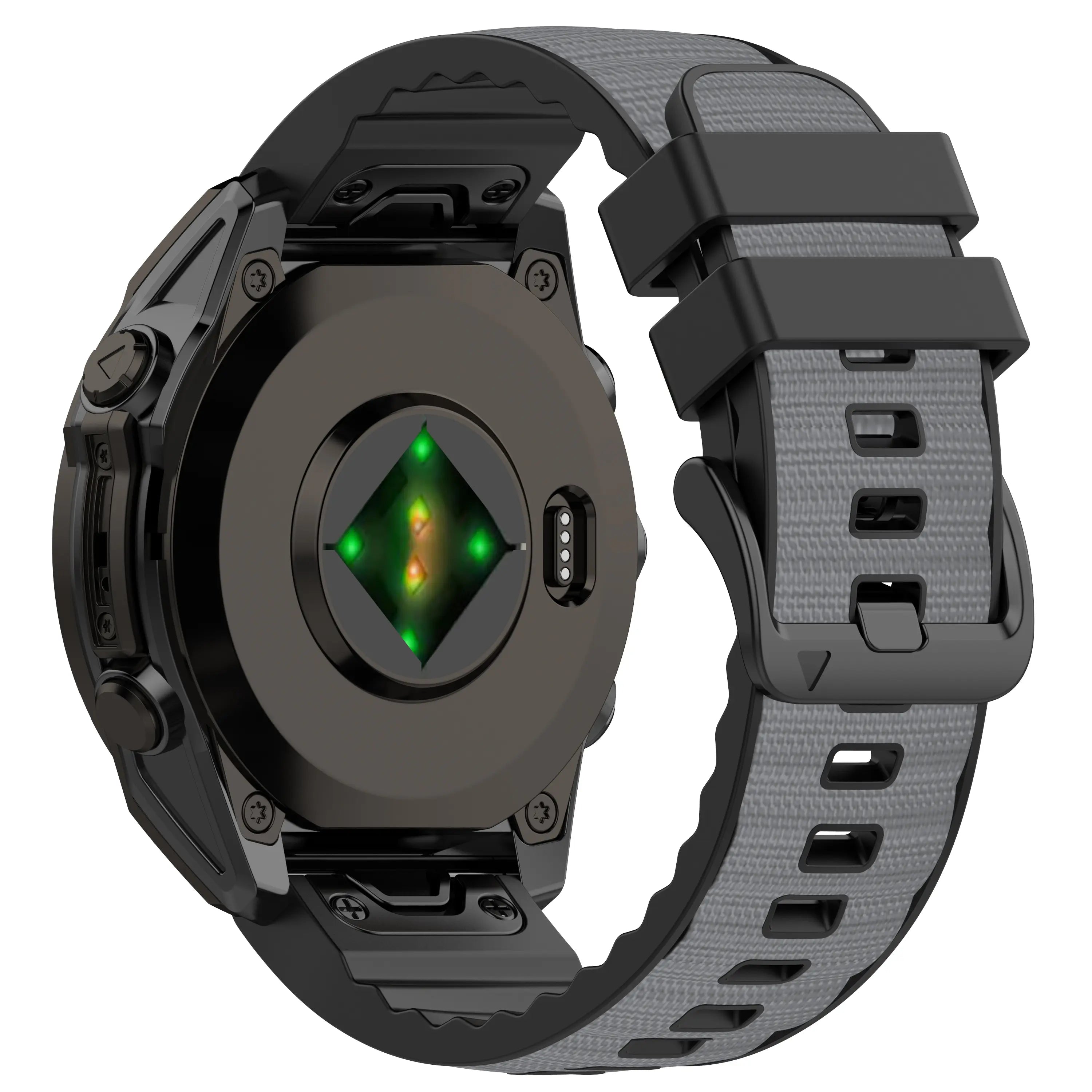 Garmin Quatix 8 Pro - 47mm Hybrid Nylon Armband (Hellgrau)