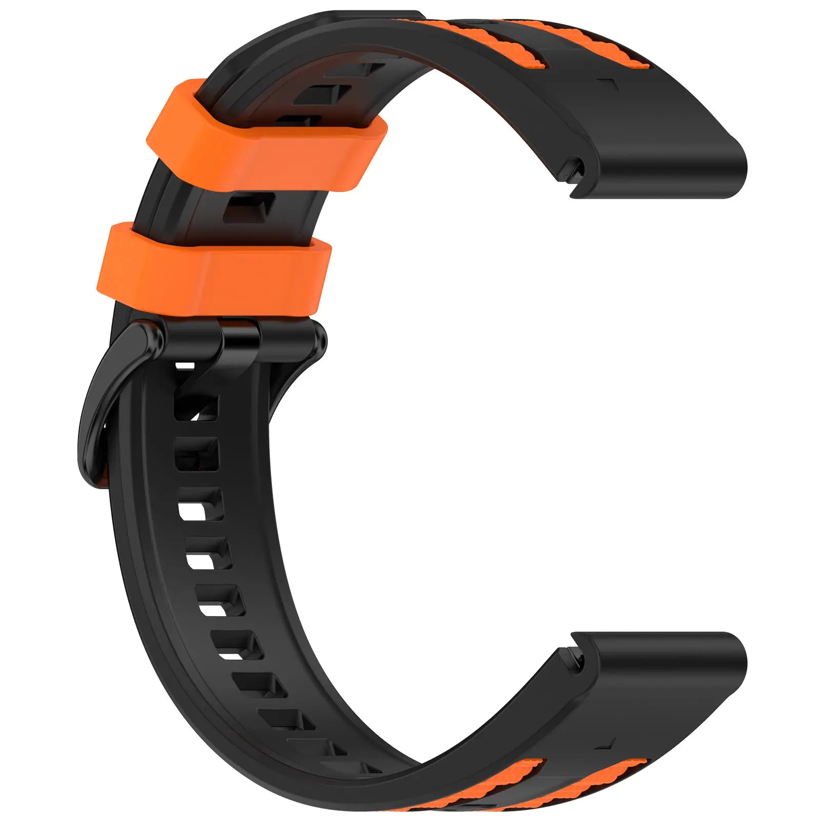 Garmin Quatix 5/6/7 Sport Grain Armband (Schwarz/Orange)