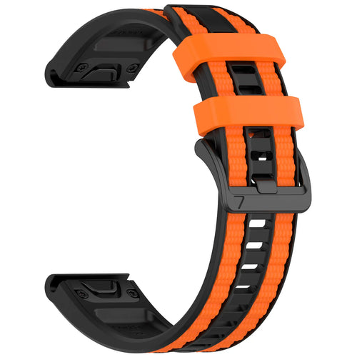 Garmin Quatix 5/6/7 Sport Grain Armband (Schwarz/Orange)