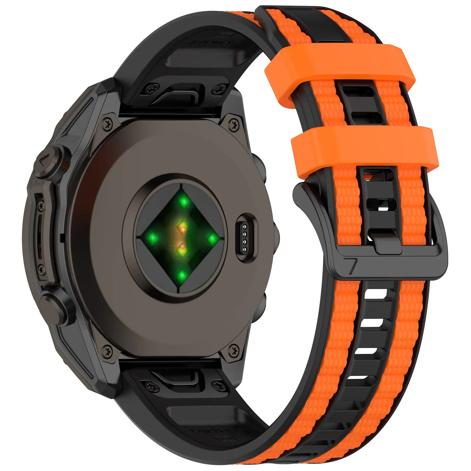Garmin Quatix 5/6/7 Sport Grain Armband (Schwarz/Orange)