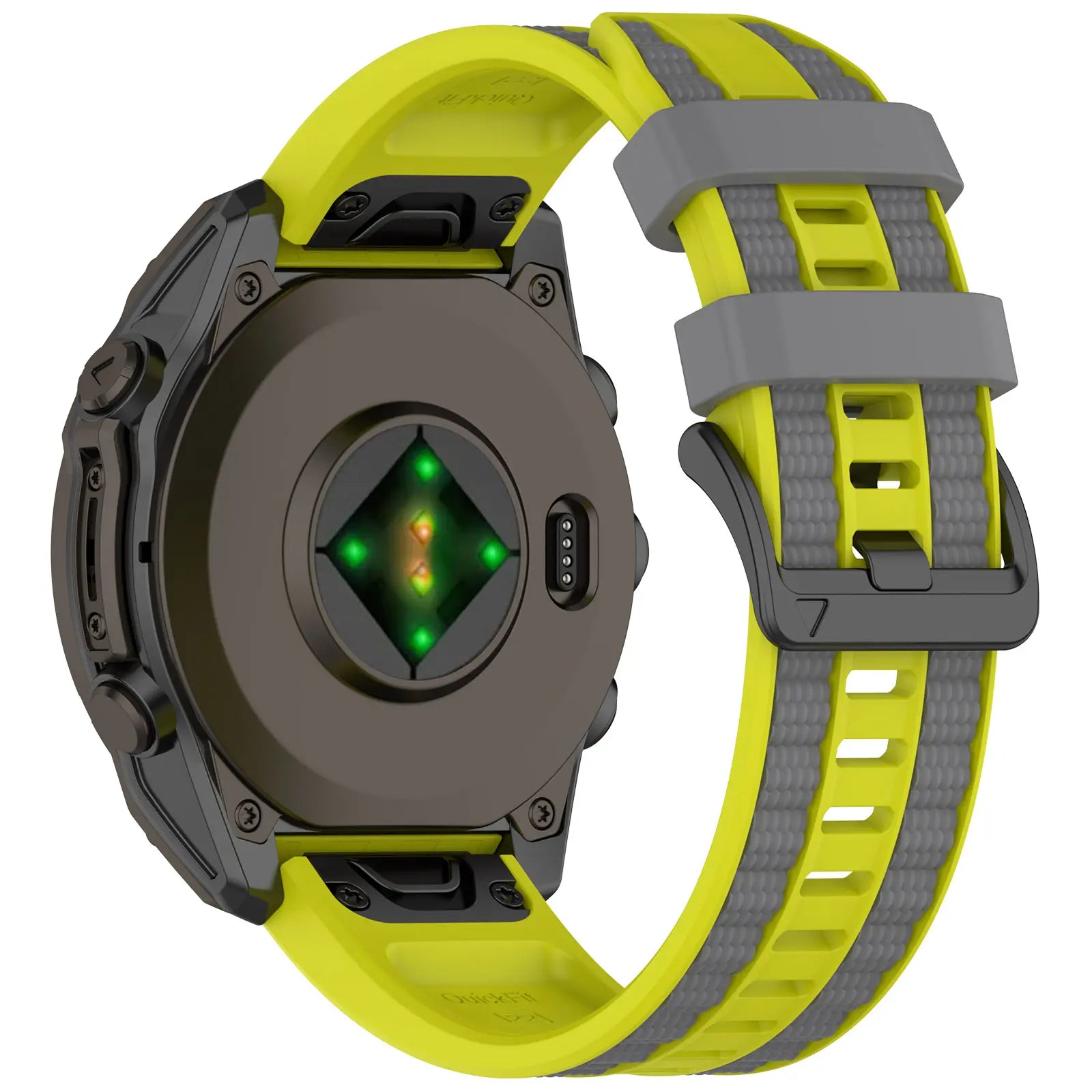Garmin Quatix 8 - 47mm Sport Grain Armband (Limette/Dunkelgrau)