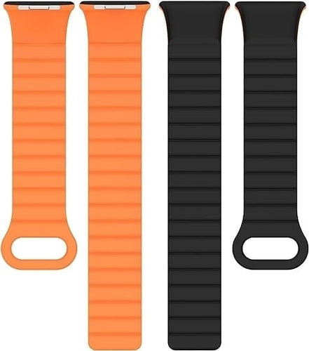 Xiaomi Smart Band 8 Pro Magnetisches Silikonarmband (Schwarz/Orange)