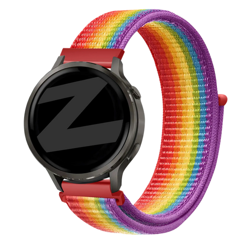 Bandz Garmin Forerunner 265s Nylon Loop Armband (Regenbogen)