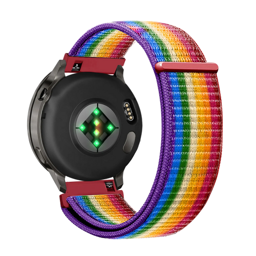 Bandz Garmin Forerunner 265s Nylon Loop Armband (Regenbogen)