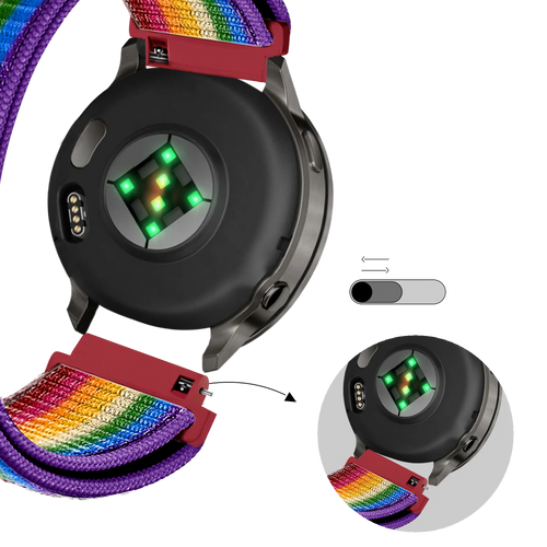 Bandz Garmin Forerunner 265s Nylon Loop Armband (Regenbogen)