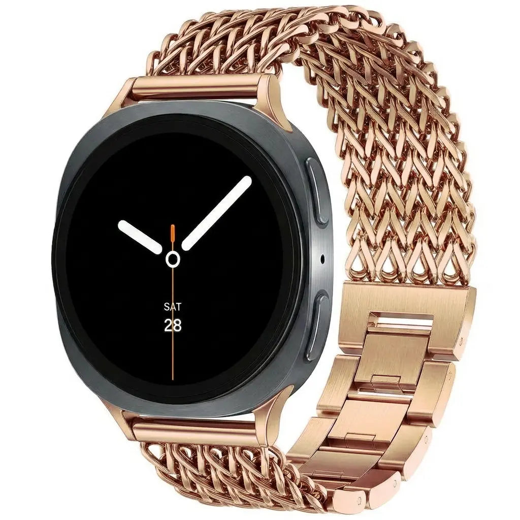 Samsung Galaxy Watch 8 - 44mm Metall Mesh Armband (Roségold)