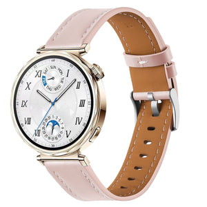 Huawei Watch 5 - 42mm 'One Push' Leather Strap (Light Pink)