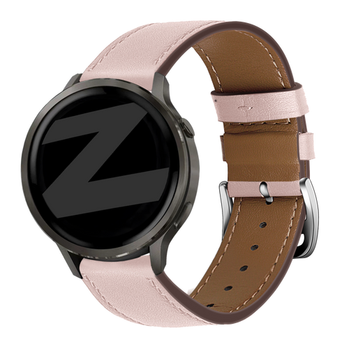 Bandz Garmin Forerunner 265s Leather Strap 'Deluxe' (Pink)