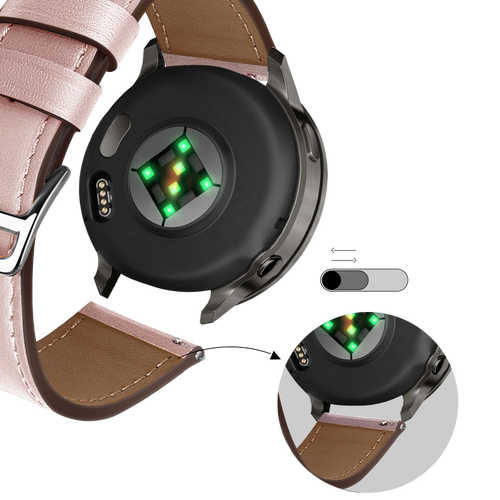 Bandz Garmin Vivoactive 4s Leather Strap 'Deluxe' (Pink)