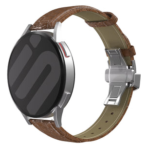 Amazfit Bip U (Pro) Luxury Leather Strap (Brown)