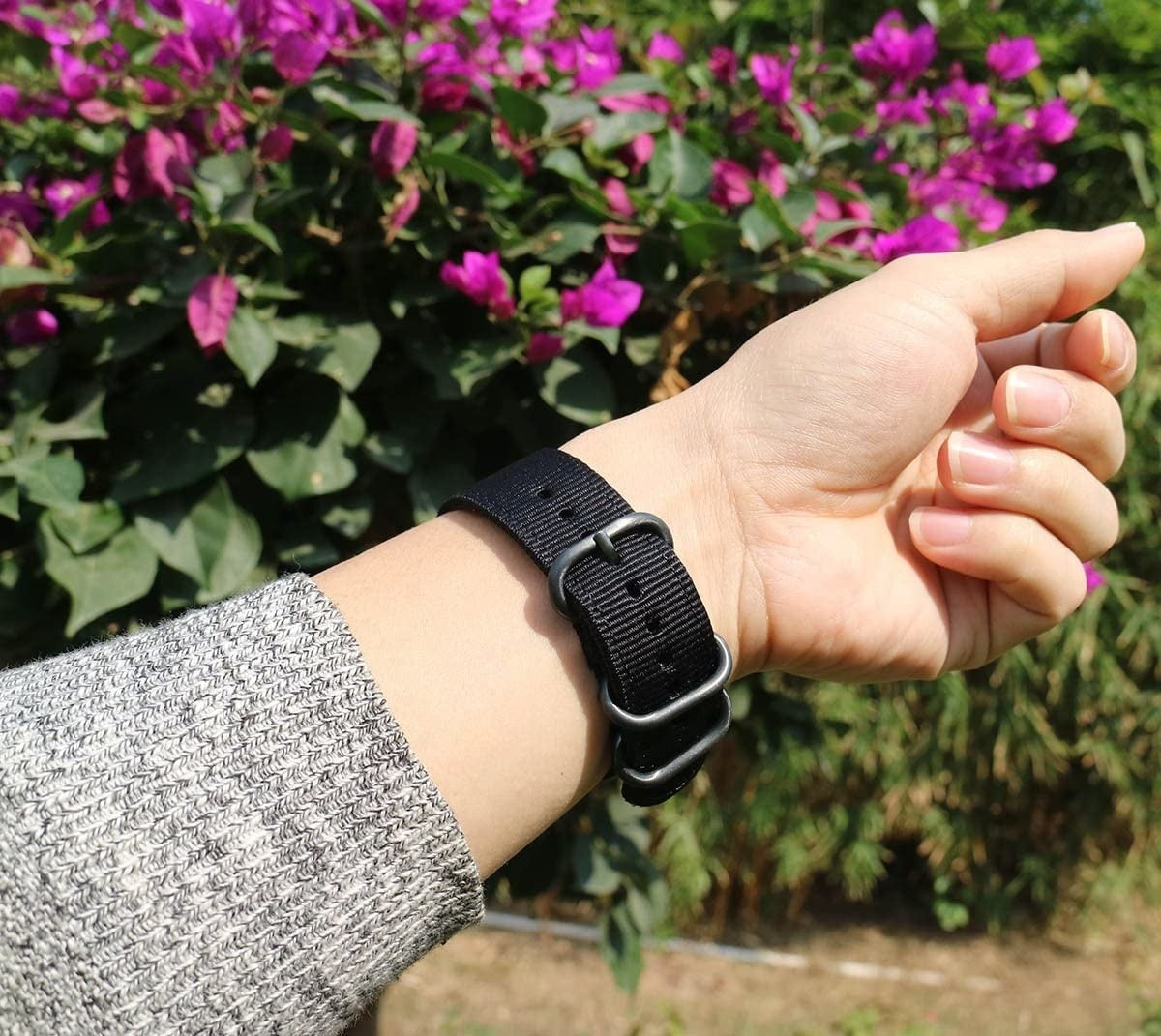 Coros Apex 46mm Nylon-Schnallenarmband (Schwarz)