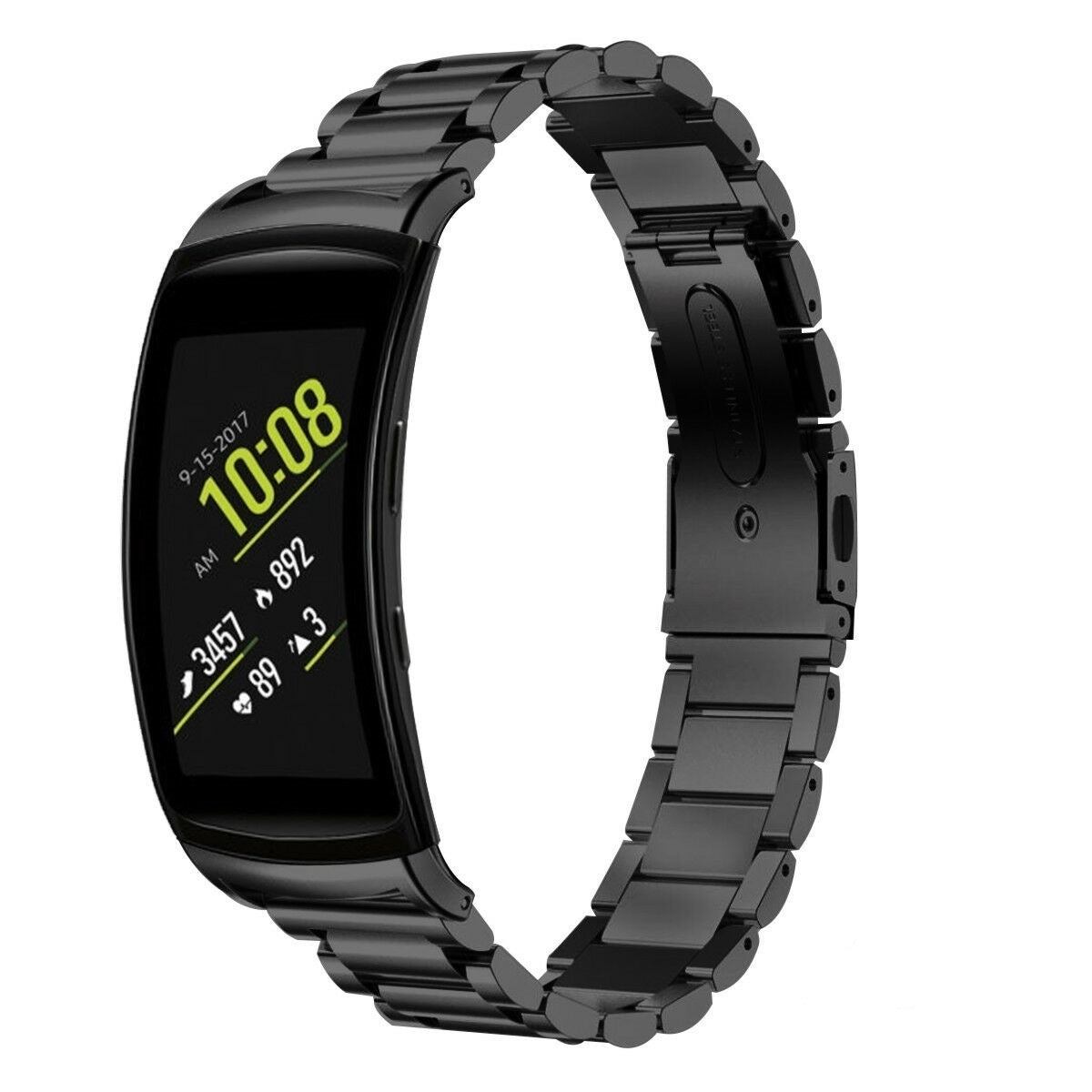 Samsung Gear Fit 2 (Pro) Stahlarmband (Schwarz)