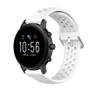 Fossil Gen 4 Explorist (HR) Atmungaktives Silikonarmband (Weiß)