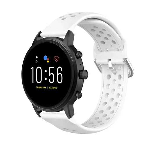 Fossil Gen 4 Explorist (HR) Atmungaktives Silikonarmband (Weiß)