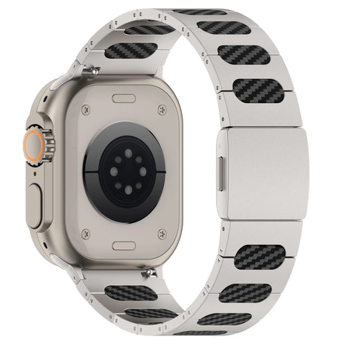 Refined Steel Hybrid Strap, silver/carbon